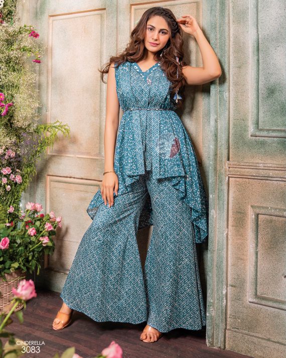 Perfect For Party And Wedding Glam Elegance Redefined Indo Western Dresses In Mal Cotton Fabric With Exquisite Embroidery