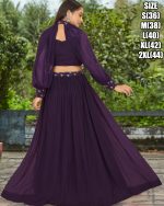 Georgette Glamour Embroidered Blouse Lehenga And Cap Puffed Sleeves Add Style Perfectly Stitched Ensemble