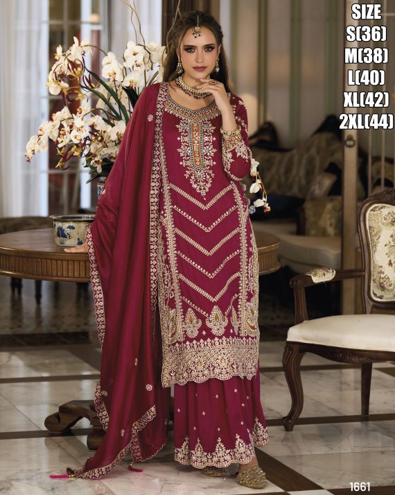Ethnicrang Women's Premium Silk Stitched Embroidery Salwaar Kameez