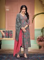 Foil Print Kurti Aliya Cut With Embroidery Ryon Capsule Pent & Fancy Dupatta Ready-to-wear Chic