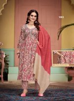 Foil Print Kurti Aliya Cut With Embroidery Ryon Capsule Pent & Fancy Dupatta Ready-to-wear Chic