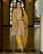 Eidcollection Stitched Hevey Chinon Salwar Dupatta And Dhoti With Elegant Embroidery Elevate Your Festive Collection-