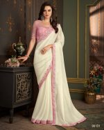 Ethnicrang Women's Un Stitched Embrodiery Partywear Designer Saree With Blouse