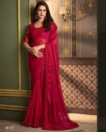 Ethnicrang Women's Un Stitched Embrodiery Partywear Designer Saree With Blouse