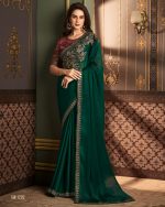 Ethnicrang Women's Un Stitched Embrodiery Partywear Designer Saree With Blouse