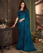 Ethnicrang Women's Un Stitched Embrodiery Partywear Designer Saree With Blouse
