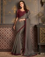 Ethnicrang Women's Un Stitched Embrodiery Partywear Designer Saree With Blouse