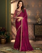 Ethnicrang Women's Un Stitched Embrodiery Partywear Designer Saree With Blouse