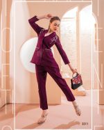 Ethnicrang Women's Viscose Stitched Pure Handwork Partywear Cord Set Indo Western Dress