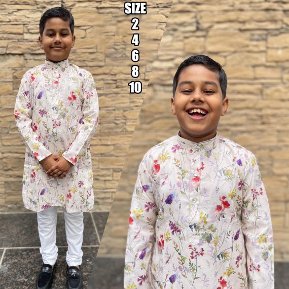 Ethnicrang Kids Wear Ethnic Traditional Stitched Printed Kurta With Pajama