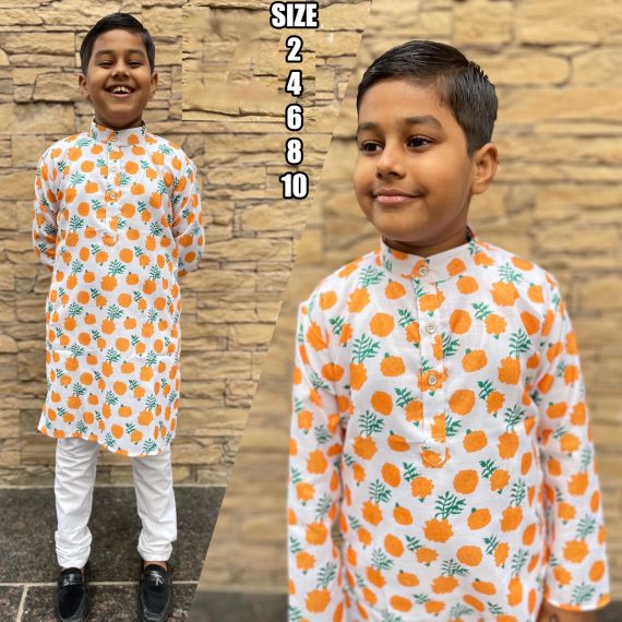Ethnicrang Kids Wear Ethnic Traditional Stitched Printed Kurta With Pajama
