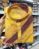 Ethnicrang Men's Traditional Stitched Lehariya Print Kurta Only