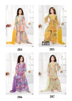 Ethnicrang Kids Wear Georgette Embroidery Colorful Stitched Sharara Set