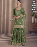 Eid Elegance Chinnon Silk Ensemble Ready To Wear Sharara Pair