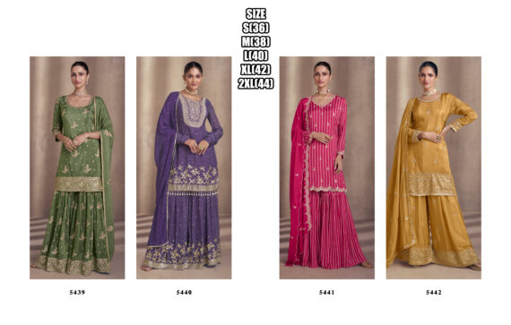 Eid Elegance Chinnon Silk Ensemble Ready To Wear Sharara Pair