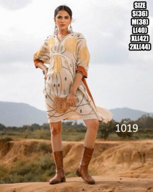 Women's Western Summer Style Stitched Pure Cotton Tunic Top| Cool Dresses For Women|