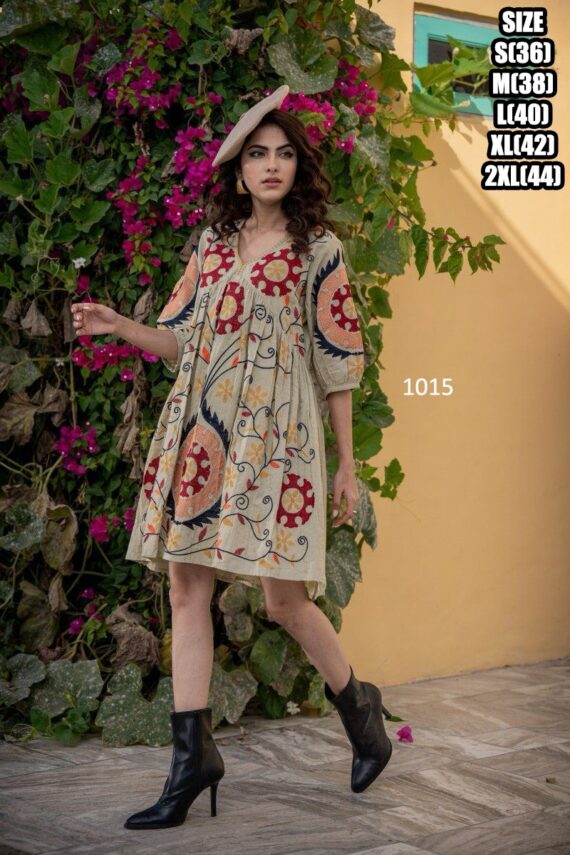 Women's Printed Stitched Cotton Tunic-Top| Latest New Designer Summer Collections For Her|