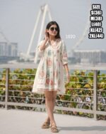 New Summer Collections Women's Wear White Cotton Tunic-Top| Stitched Cotton Tunic Wear For Party|