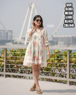 New Summer Collections Women's Wear White Cotton Tunic-Top| Stitched Cotton Tunic Wear For Party|