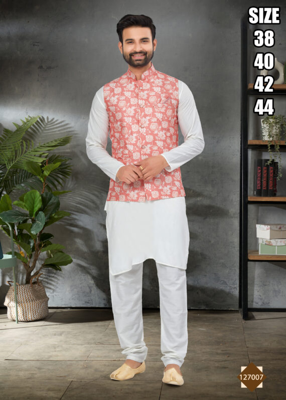 Ethnicrang Men's Heavy Cotton Stitched Kurta Pajama With Jacket