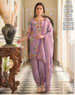 Ethnicrang Women's Afghani Style Muslin Silk Kurti Pant Dupatta Set