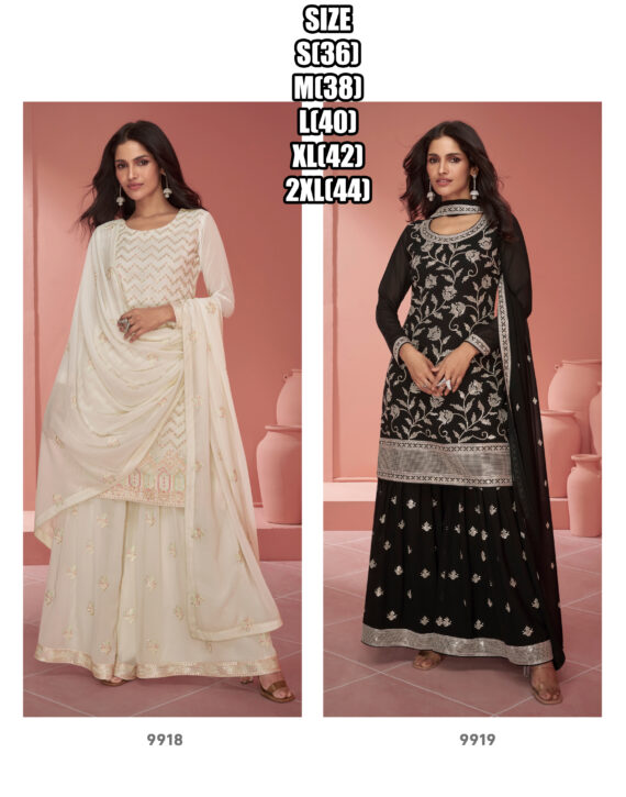 Your Occasion With Our Readymade Real Georgette Ensemble Adorned With Exquisite Embroidery Perfect For Effortless Party Glamour