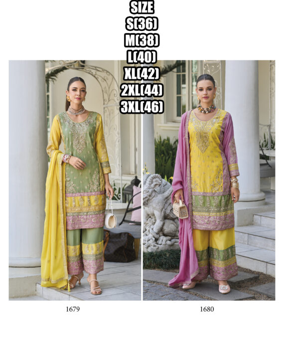 Heavy Heavy Chinon Silk Salwar Dupatta And Pant With Elegant Embroidery Expertly Stitched Ensemble