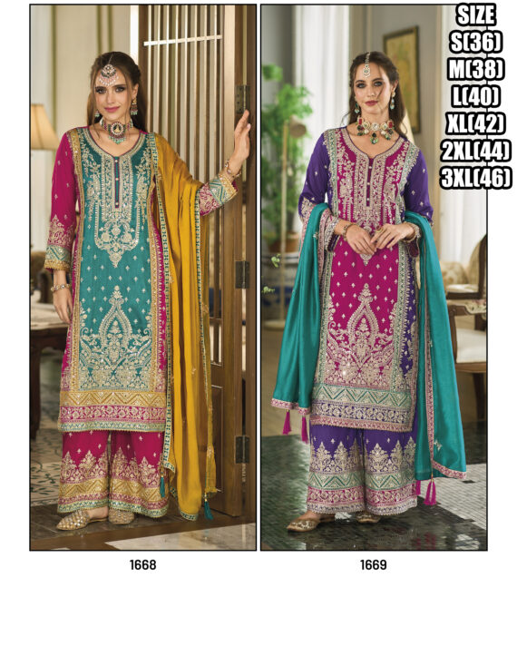 Embrace Elegance Unveiling the Beauty of Women's Heavy Chiffon Stitched Embroidered Salwar Kameez