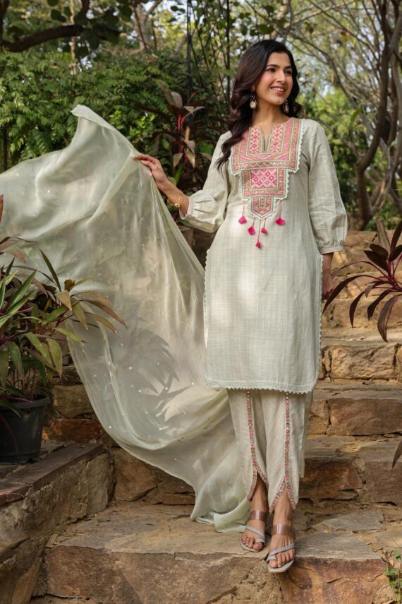 Summer Collection Party Wear Designer Stitched Kurti Pant and Dupatta
