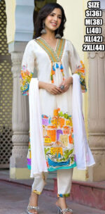 Summer Collection Party Wear Designer Stitched Kurti Pant and Dupatta