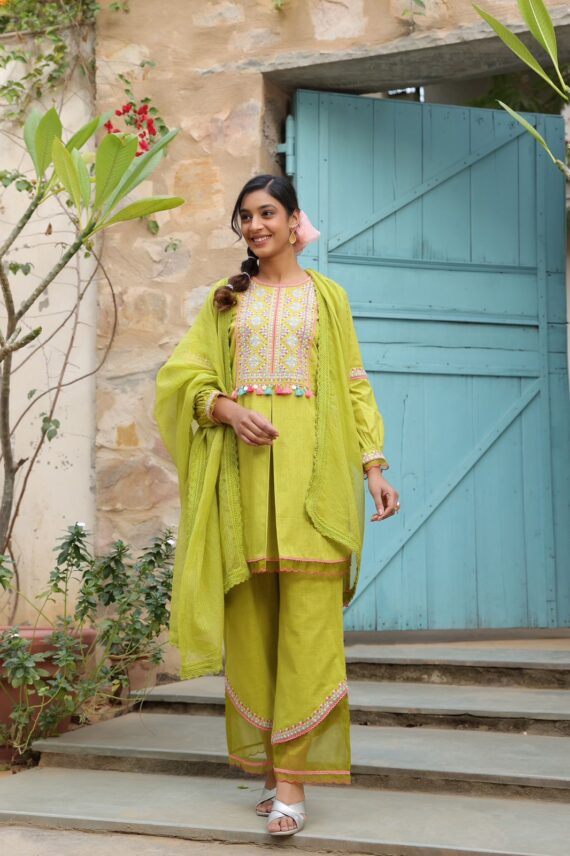 Summer Collection Party Wear Designer Stitched Kurti Pant and Dupatta