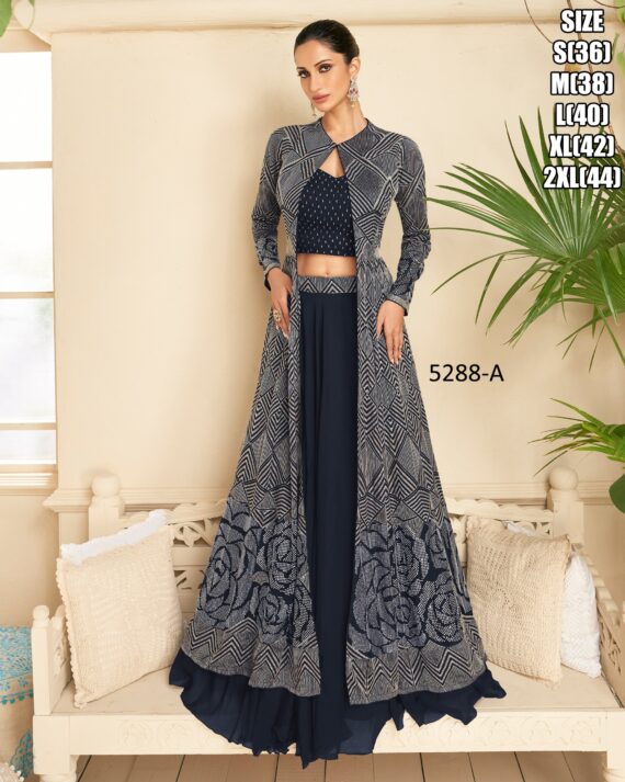Exclusive Trendiest Collections Women's Party Wear Western Dress| Lehenga- Choli With Jacket For Wedding|