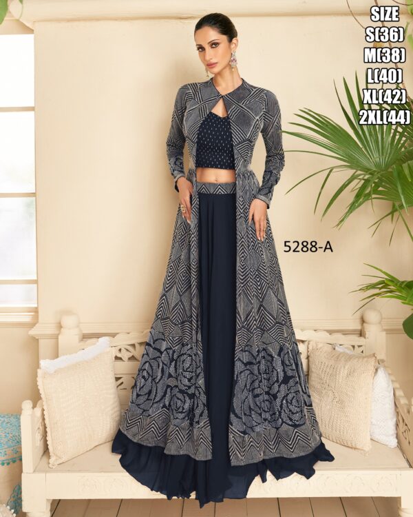 Exclusive Trendiest Collections Women's Party Wear Western Dress| Lehenga- Choli With Jacket For Wedding|