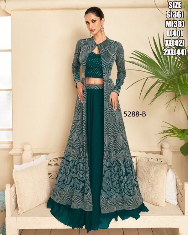 Exclusive Trendiest Collections Women's Party Wear Western Dress| Lehenga- Choli With Jacket For Wedding|