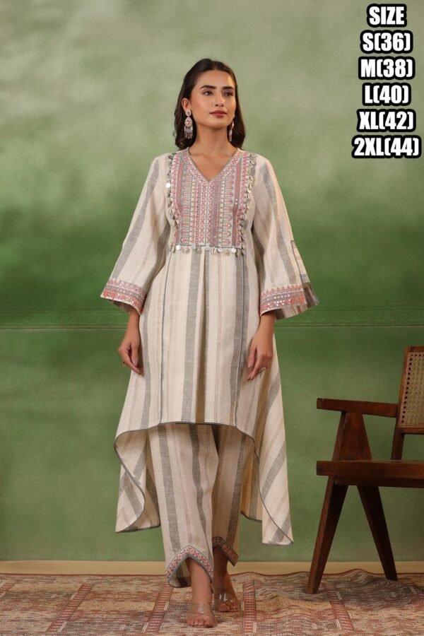 Summer Style Party Wear Women's Stitched Cotton Kurti-Pent Set| New Summer Collections For Festival