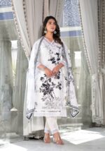 Festive Wear Women's Summer Stylish Stitched White Cotton Kurti-Pent Set| New Latest Summer Collections For Girls
