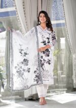 Festive Wear Women's Summer Stylish Stitched White Cotton Kurti-Pent Set| New Latest Summer Collections For Girls