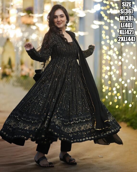 Traditional Wedding Wear Faux Georgette Beige Colour Salwar Suit| New Latest Salwar Suit With Dupatta|