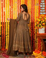 Traditional Wedding Wear Faux Georgette Beige Colour Salwar Suit| New Latest Salwar Suit With Dupatta|