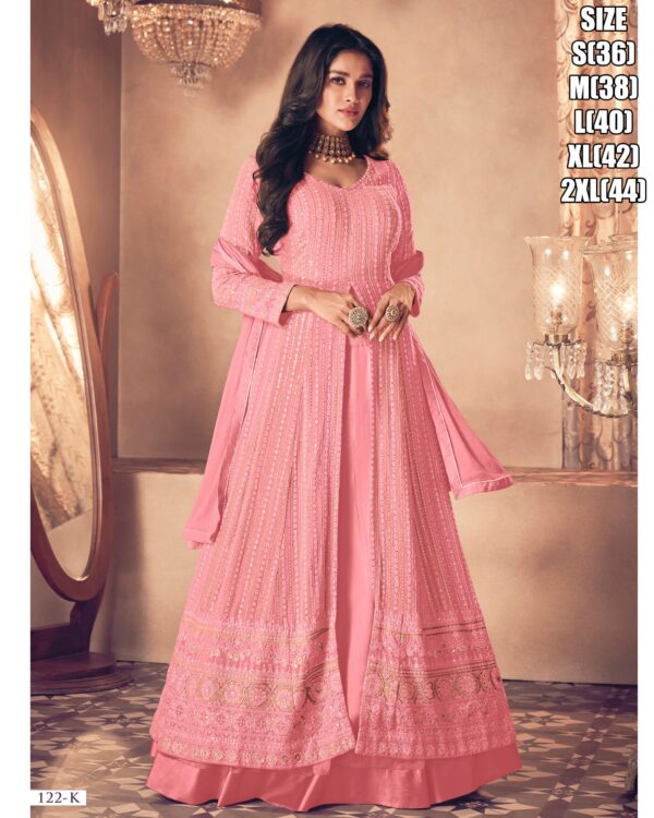 Exclusive A-3 Piece To Collections For Women's Wedding Wear Real Georgette Gown, Bottom With Nazmeen Dupatta| Traditional Outfits For Party.