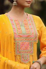 Women's Collection Yellow Colour Stitched Cotton Kurti-Pent With Dupatta| New Designer Kurti Set For Summer