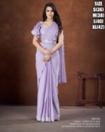 Peach Colour Women's Party Wear Stitched Satin Silk Crepe Saree With Blouse| New Trending Sarees Collection