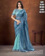 Sea Blue Colour Women's Wedding Wear Banarsi Crush Silk Saree With Blouse| Latest Designer Saree For Girls