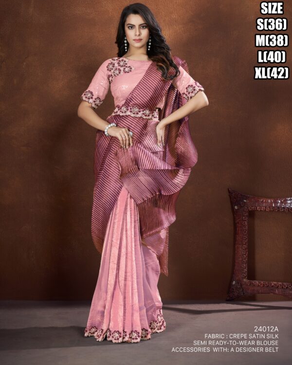 Sea Blue Colour Women's Wedding Wear Banarsi Crush Silk Saree With Blouse| Latest Designer Saree For Girls