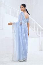 New Exclusive Collections For Women's Wear Swroski Saree With Soft Organza Handwork Blouse