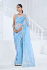 New Exclusive Collections For Women's Wear Swroski Saree With Soft Organza Handwork Blouse