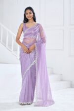 Ethnicrang Party Wear Latest Designer Swroski Saree With Twirll Soft Organza Blouse For Women