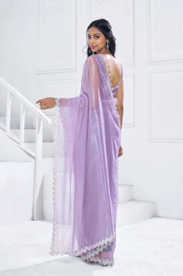 Ethnicrang Party Wear Latest Designer Swroski Saree With Twirll Soft Organza Blouse For Women