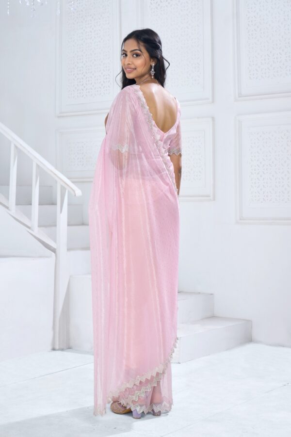 Ethnicrang Party Wear Latest Designer Swroski Saree With Twirll Soft Organza Blouse For Women