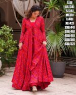 3 Piece Koti Style Stitched Rayon Shrug With Georgette Skirt Fancy Indo-Western Suit For Women